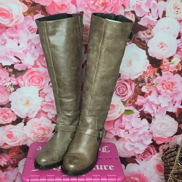 Office womens tall brown leather boots size 6 Made in Portugal 3" heel - Picture 3 of 8